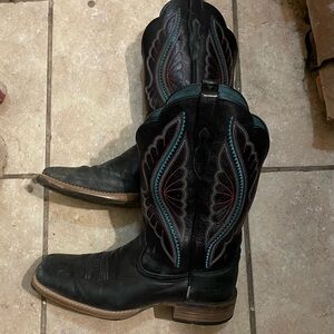 Ariat® Men's Sport Rodeo Brown & Turquoise Square Toe Boots 10042403 size 8.5